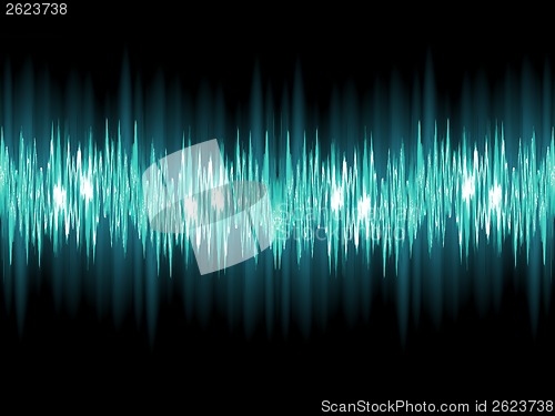 Image of Bright sound wave on a dark green. EPS 10