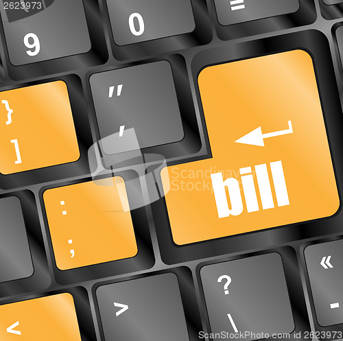 Image of bill button on the keyboard keys