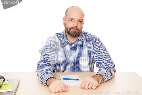 Image of office man notepad
