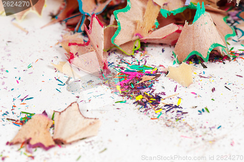 Image of Shavings of colored pencils