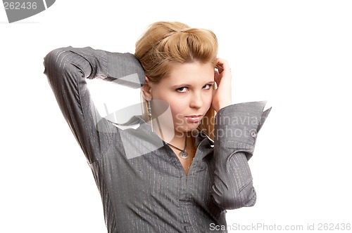 Image of Girl on white background