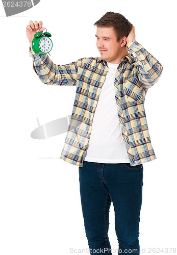 Image of Man with alarm clock