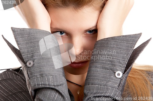 Image of Girl on white background