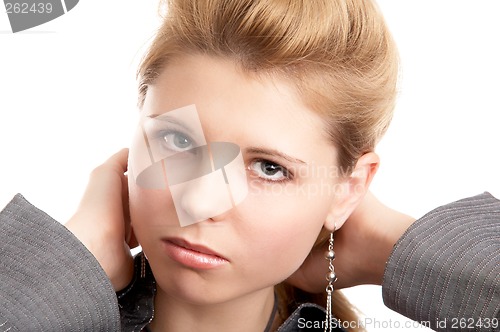 Image of Girl on white background