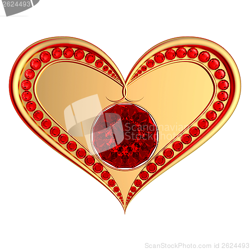 Image of heart symbol with ruby gems