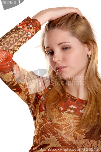 Image of Girl on white background