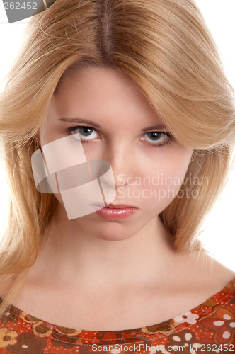 Image of Girl with frown look