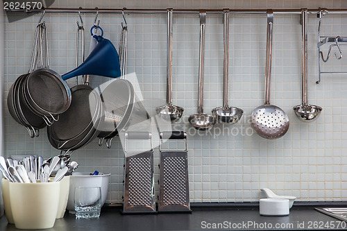 Image of Some utensil on the kitchen