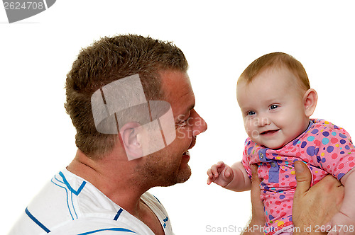 Image of Smiling father and baby