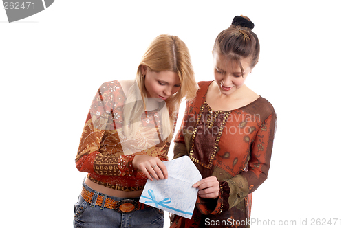 Image of Girls with envelope