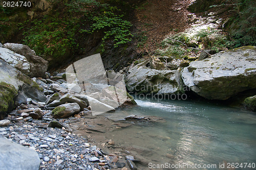 Image of Waterfall and river in forest
