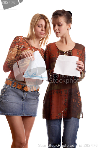 Image of Girls with envelope