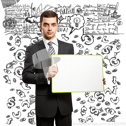 Image of Business Man with Empty Write Board