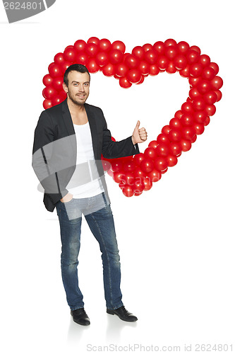 Image of Man standing with heart shape