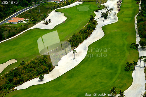 Image of Flying over golf course