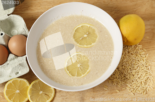 Image of Avgolemono egg and lemon soup