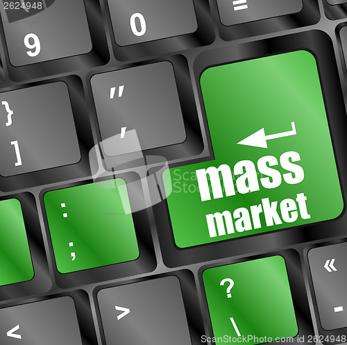 Image of Marketing concept: computer keyboard keys with word Mass Market