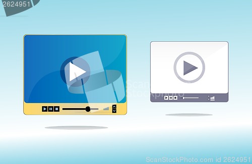 Image of Media player interface set with play button