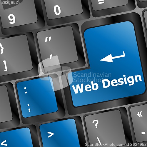 Image of Web design concept: computer keyboard with word Website on enter button, 3d render