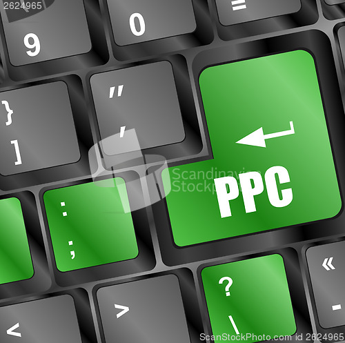 Image of PPC (Pay Per Click) Concept. Button on Modern Computer Keyboard