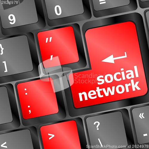 Image of Social network keyboard key button