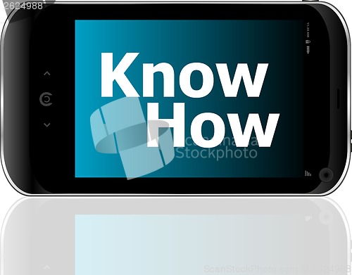 Image of smart phone with know how word