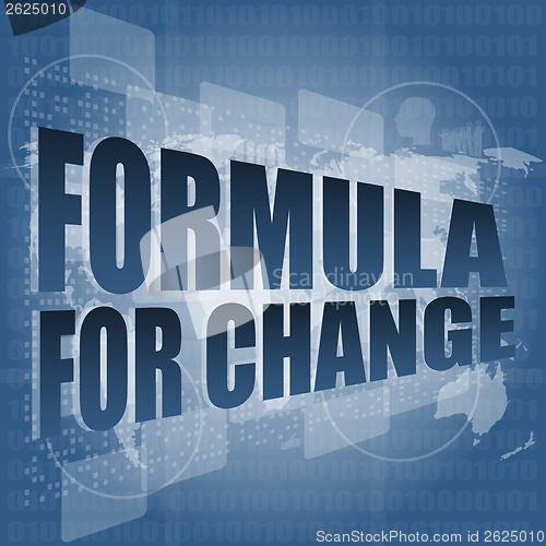 Image of formula for change word on digital touch screen