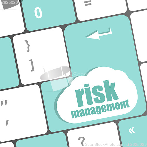 Image of Keyboard with risk management button, internet concept