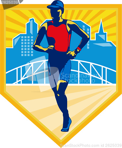 Image of Triathlete Marathon Runner Retro