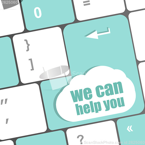 Image of we can help you word on computer keyboard key