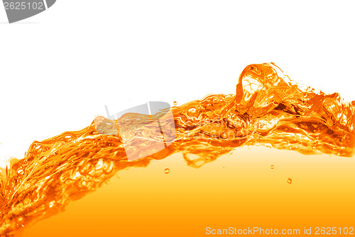 Image of orange water splash isolated on white