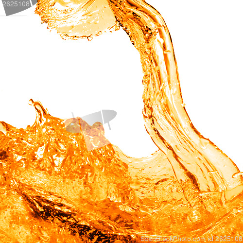 Image of orange water splash isolated on white