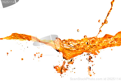 Image of orange water splash isolated on white