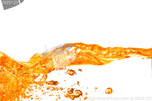 Image of orange water splash isolated on white