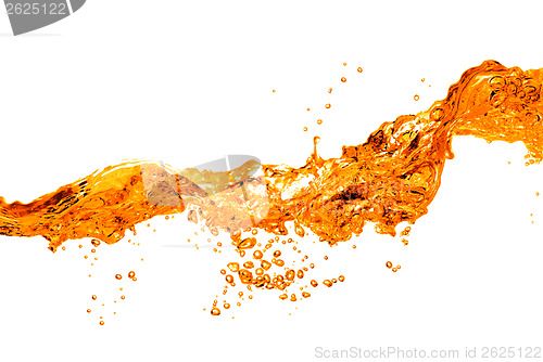 Image of orange water splash isolated on white