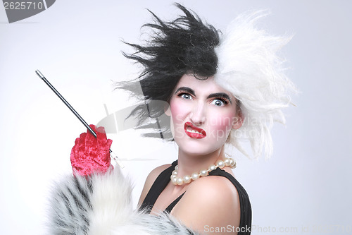 Image of Evil Angry Woman With Crazy Hair