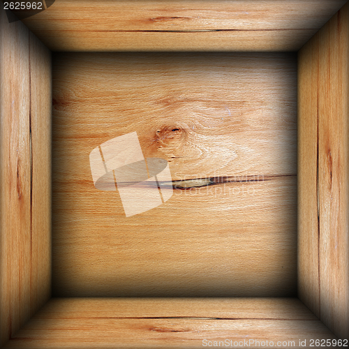 Image of abstract box interior wood background