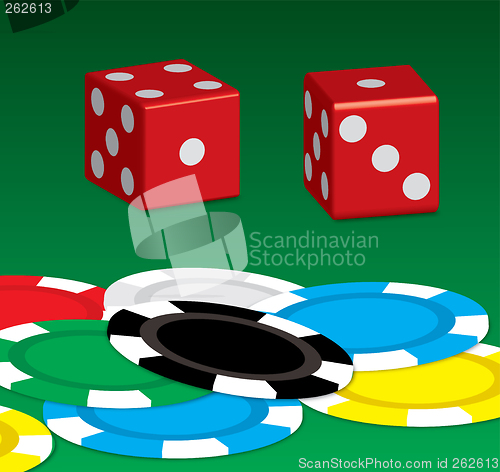 Image of poker chip n dice