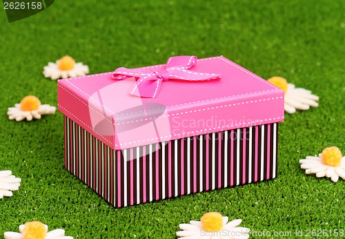 Image of Gift box on grass