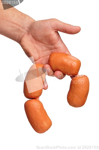 Image of Hand with sausage