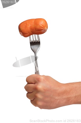 Image of Sausage on fork