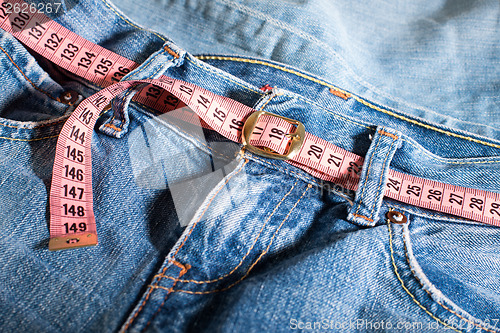 Image of Jeans and centimeter