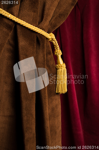 Image of Red and brown theatre curtain