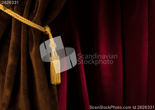 Image of Red and brown theatre curtain