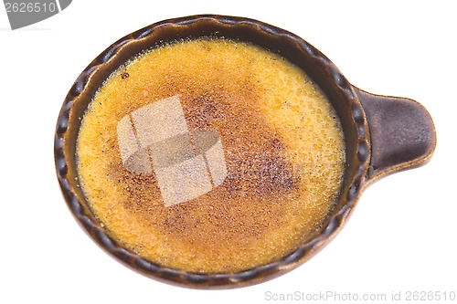 Image of French dessert - cream brulee, burnt cream 