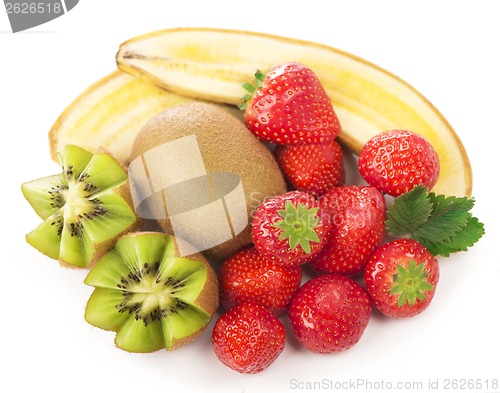 Image of Bananas, kiwi and strawberry