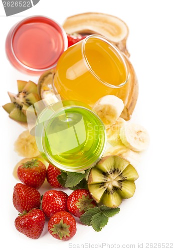 Image of banana jelly, kiwi and strawberry