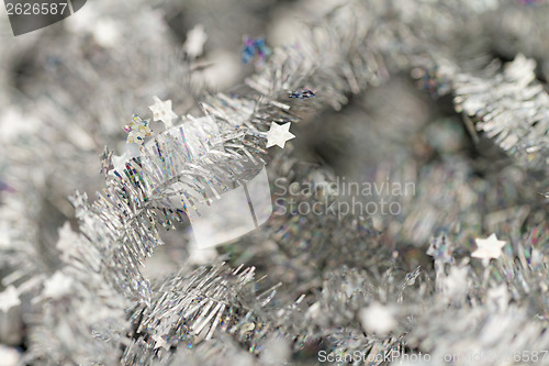 Image of Tinsel. Christmas decoration.