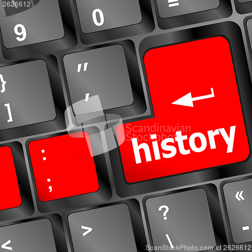 Image of history button on computer keyboard pc key