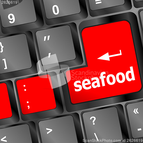 Image of keyboard key layout with sea food button